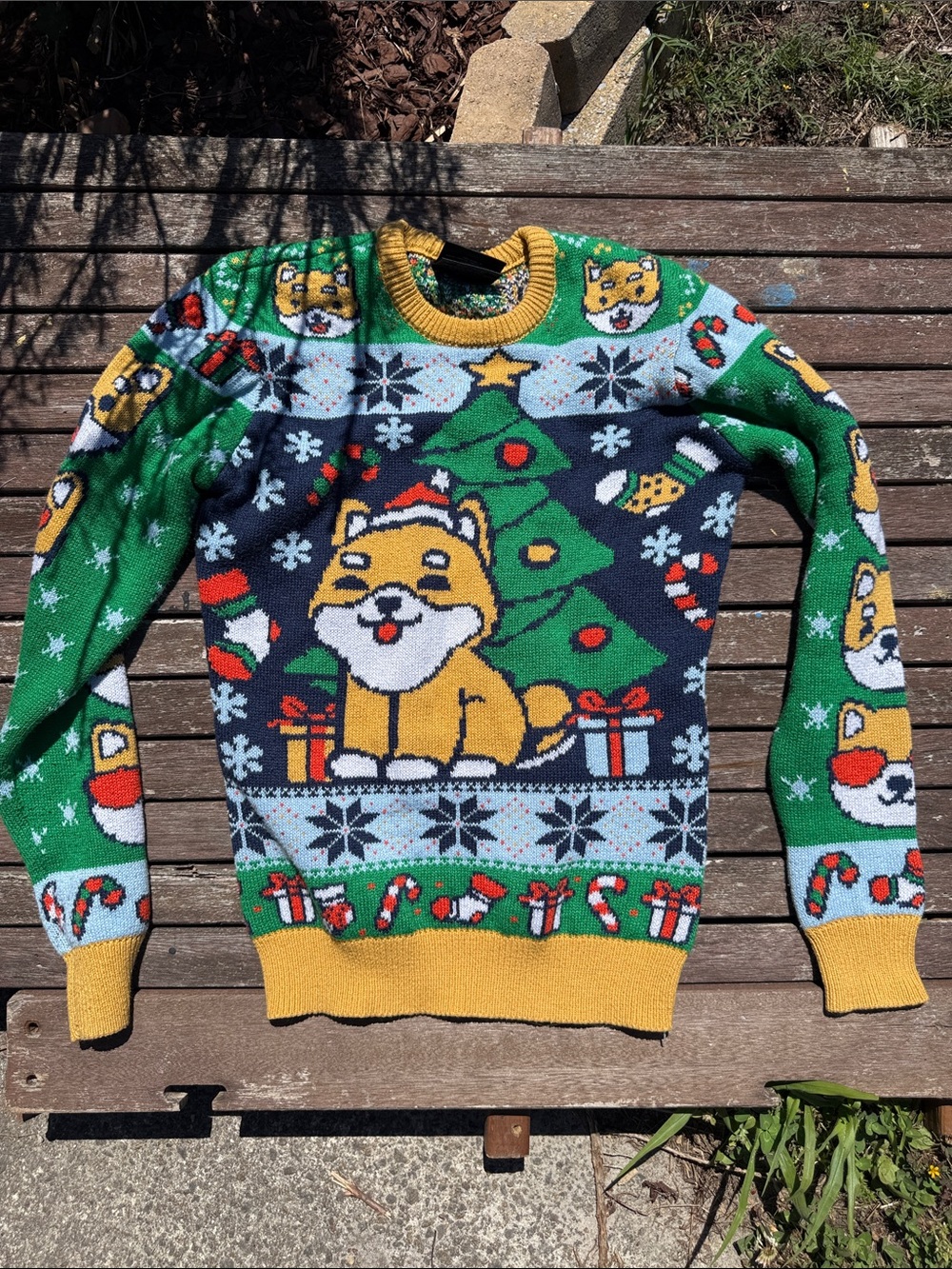 Geek Net Game Stop Ugly Christmas Sweater Shiba Inu